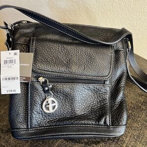 Giani Bernini Black Leather Crossbody Bag